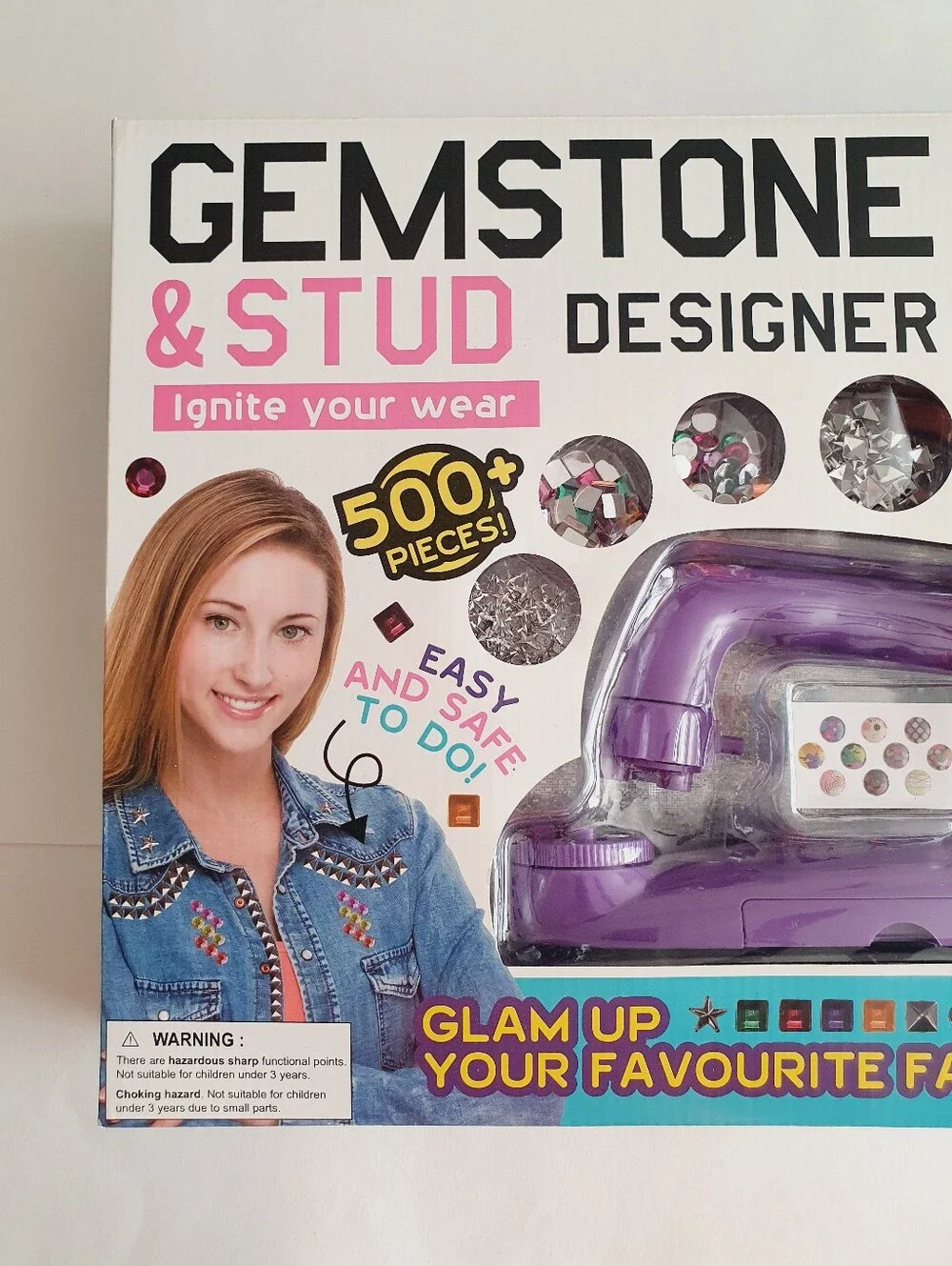 Gemstone & Stud Designer Kids' Craft Kit 500+ Pieces Purple